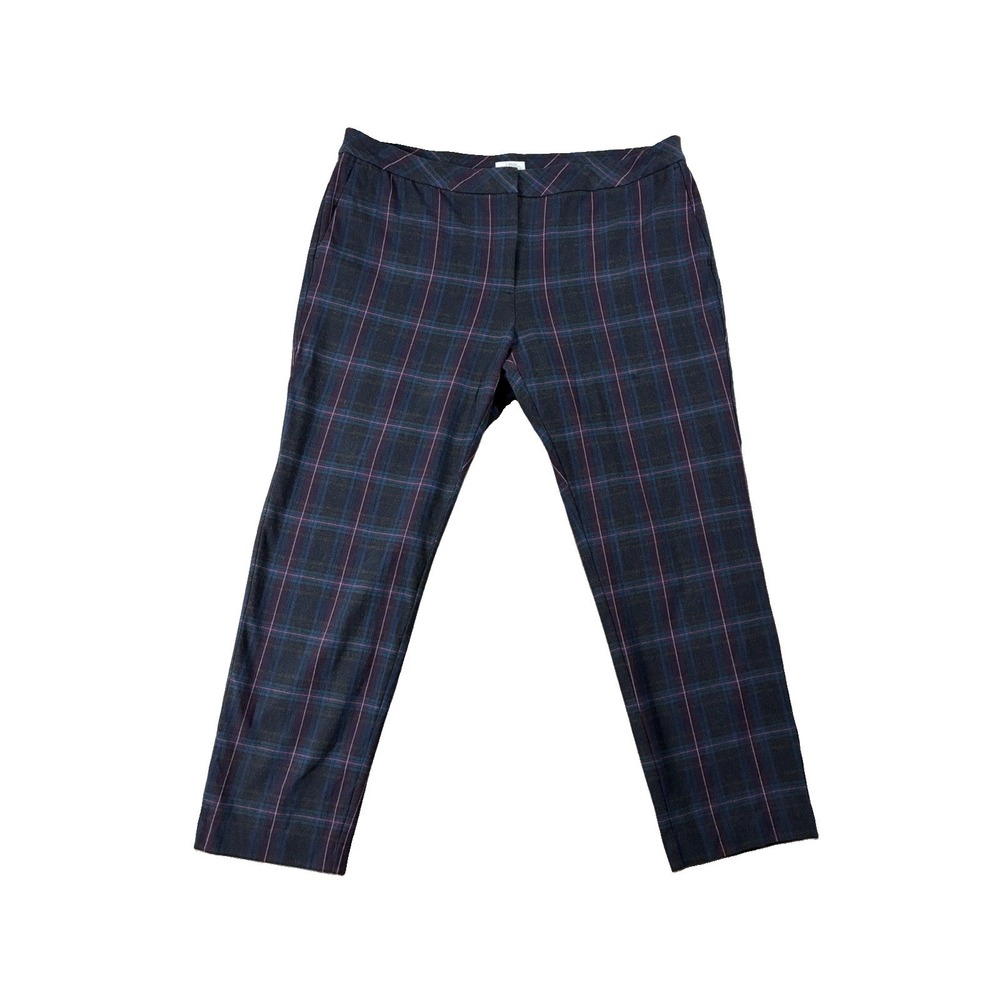 J Jill Premium Bi Stretch Plaid Ankle Pant Women 16 Modern Corporate Classic